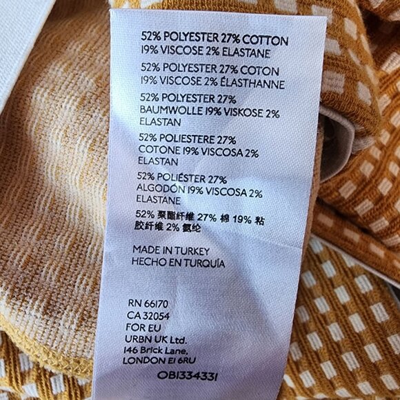 Anthropologie Maeve Womens Small Pants Mollie Gingham Checker Yellow Ankle Flare - Picture 8 of 9